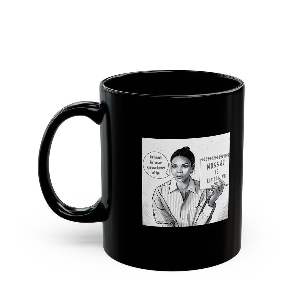 Candace Owens 'Mossad Is Listening' white mug