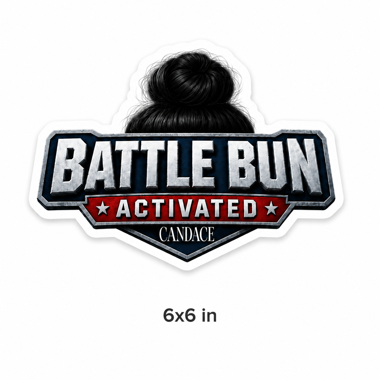 Battle Bun Activated Logo Sticker
